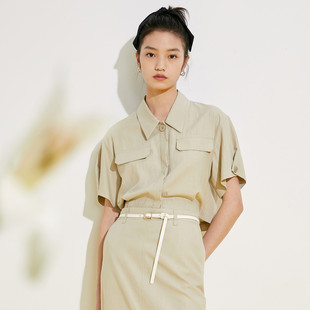 简约衬衫 时尚 纯色小个子穿搭休闲潮流百搭范MB2019