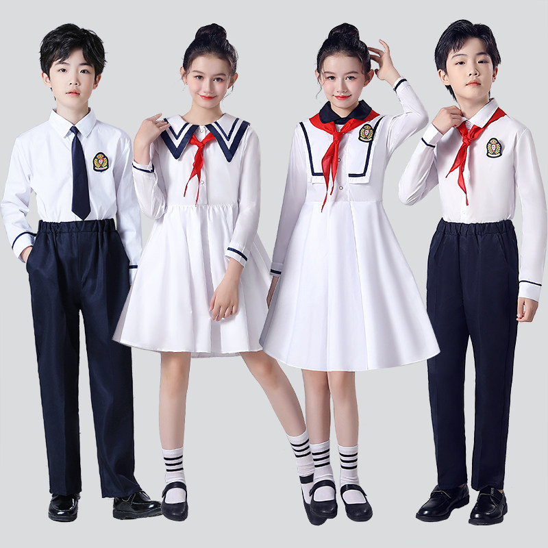 新款儿童大合唱表演服中小学生男儿童演出服