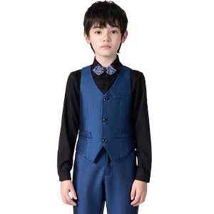 儿童西装套装男童走秀钢琴表演主持人花童礼服男孩修身小西服胖码