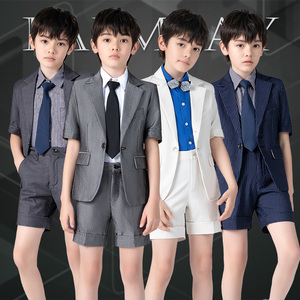 儿童西装套装男童夏季短袖西服六一合唱钢琴演出服主持人花童礼服