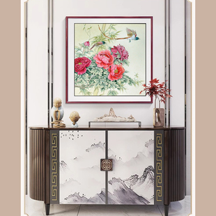 苏绣DIY套件初学 牡丹绶带鸟 客厅玄关卧室餐厅走廊 手工刺绣画