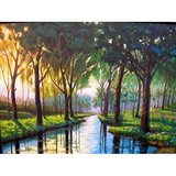 Нематериальное культурное наследие Су набор для вышивания DIY для начинающих Раннее утро лес картина маслом пейзаж Гостиная спальня столовая вышивка декоративная живопись