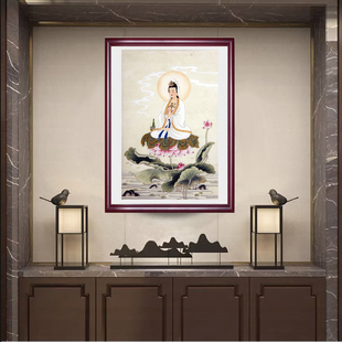 苏绣DIY套件初学材料包 合掌观音40*63 新中式玄关 手工刺绣挂画