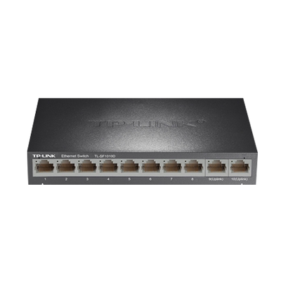 普联tplink TL-SF1010D 10口百兆以太网交换机 9口8口网线集线器 网络分流器钢壳 家用宿舍免配置交换器