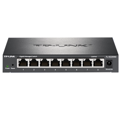 普联TP-LINK TL-SG2008D 全千兆8口Web网管型交换机云管理 端口监控汇聚VLAN隔离带宽控制企业级网线分线器