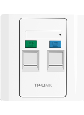 普联TP-LINK TL-EF002 双口信息面板 86型工程级电脑光纤宽带网线网络语音电话墙壁插座  (需另购模块)