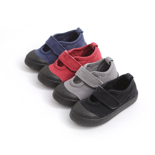 【特价】春夏水洗复古儿童帆布鞋方口单鞋男女童宝宝幼儿园室内鞋