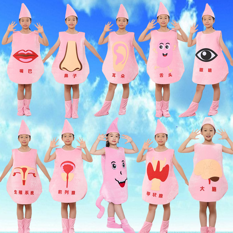 男女款人体五官卡通舞台演出服