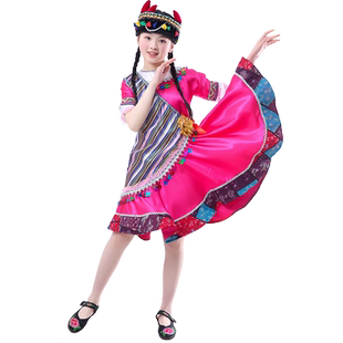 儿童独龙族少数民族表演服装幼儿园走秀演出服男女款中国风舞蹈服