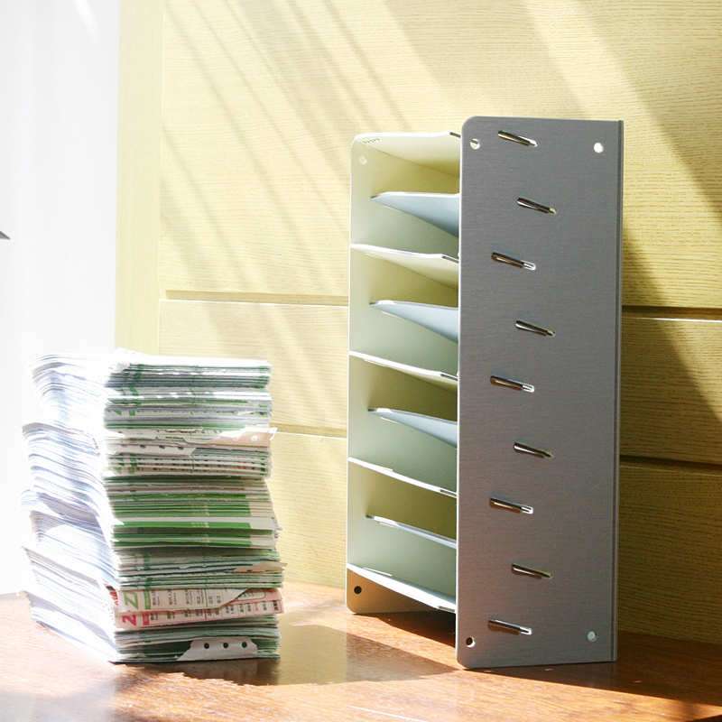 八格分类票据架万叠整理盒大容量