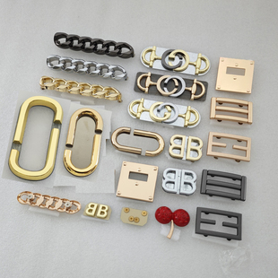 包包各种装饰日字链条唛头商标扣子金属牌子双B字形樱桃椭圆双头