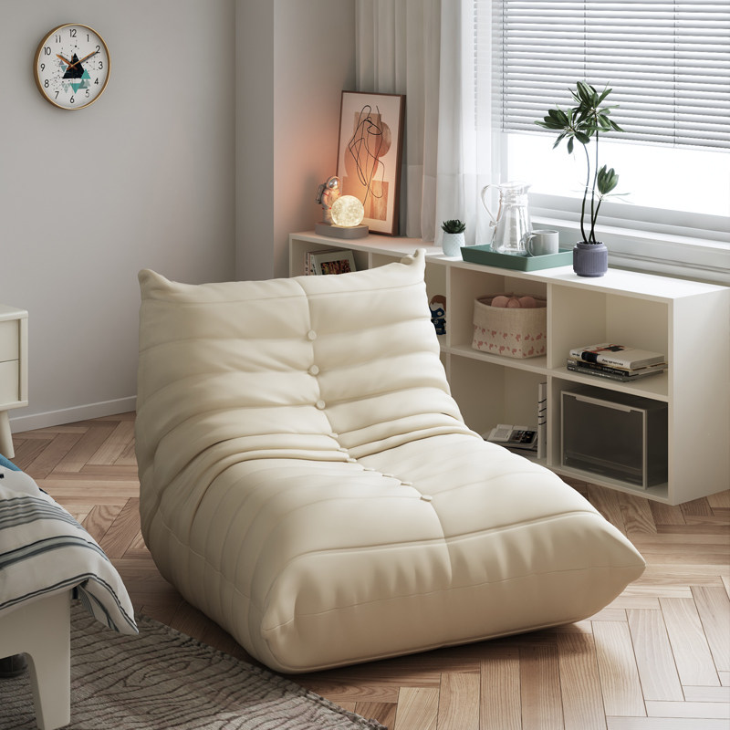 北欧轻奢榻榻米卧室客厅躺椅懒人沙发单人阳台躺卧休闲毛毛虫椅子
