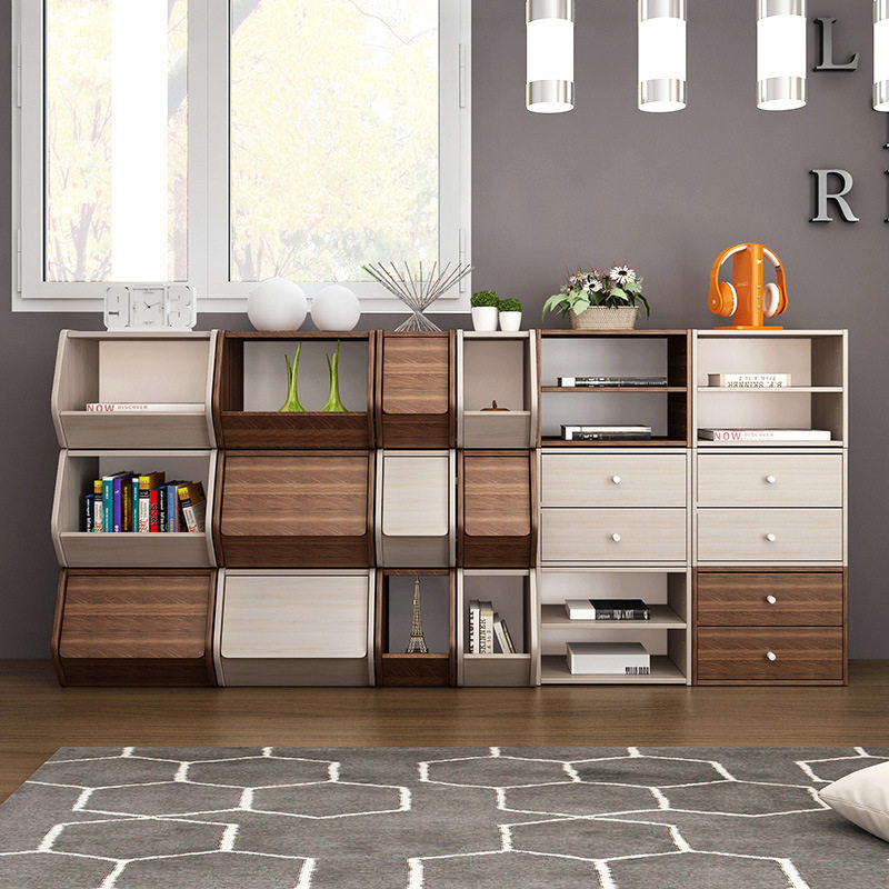 书柜带门实木置物组合楼梯下储物格北欧美式阳台书房厨架自由组合|ruв категории жилой мебели, кабинет, шкаф, комбинированный шкаф - от Buy2taobao.com для оказания профессиональной услуги покупки агента Taobao