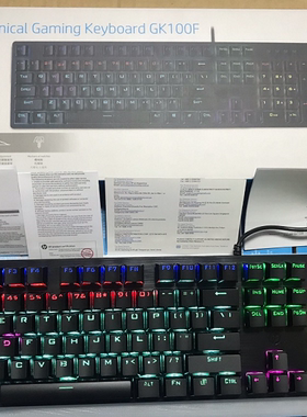 HP/惠普GK100F机械键盘青轴电竞游戏办公台式笔记本电脑USB有线