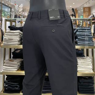 折扣清仓长裤 高弹力藏青柔软直筒品牌正品 男宽松秋季 报喜鸟休闲裤