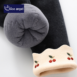 外穿婴儿保暖儿童女宝宝裤 加绒加厚冬季 女童打底裤 子 蚕丝棉裤