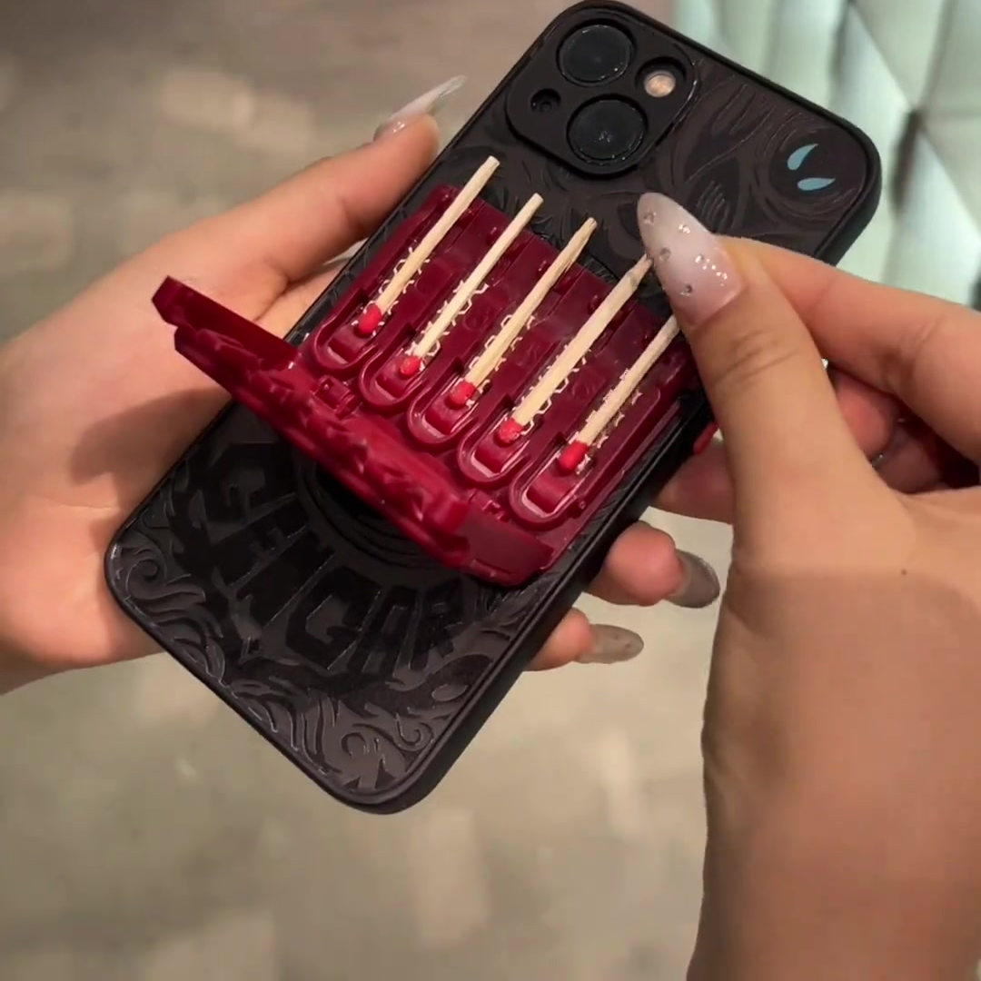 火柴手机壳手机支架炫酷二合一多功能便携打火机送男友可打火创意