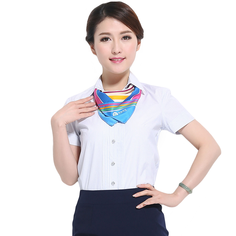 飘轻裾中国移动工作服女夏装移动公司工衣短袖衬衫营业厅制服套装