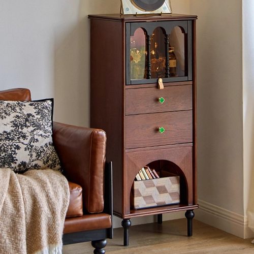 法式中古客厅电视边柜展示柜立柜