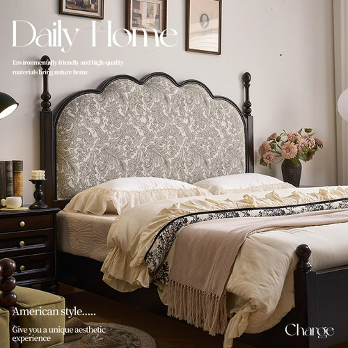 法式复古床中古实木床单双人床