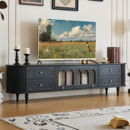 木居盛法式 成品柜 复古电视柜客厅实木中古风黑色电视机柜家用美式