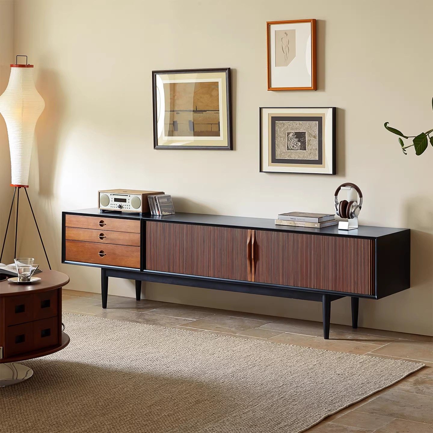 木居盛时慢法式中古落地电视柜复古实木客厅一体组合收纳储物柜,住宅家具,电视柜,淘宝优惠券,粉丝福利购,淘宝优惠卷