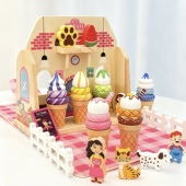 木制仿真冰淇淋店过家家DIY雪糕儿童甜品店益智男女孩冰激凌玩具