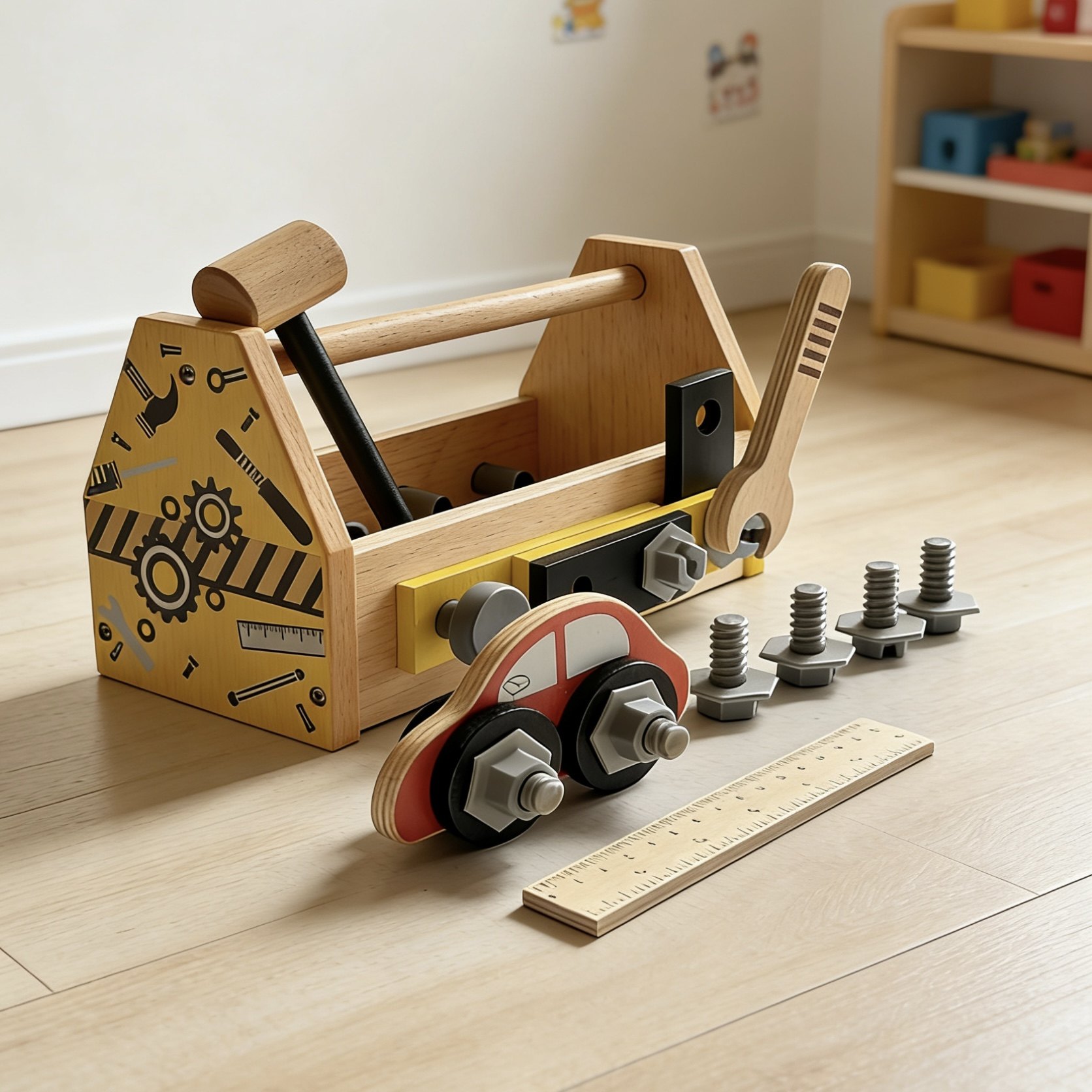 儿童木质工具箱螺丝刀锤子螺母拆装组合玩具仿真维修工具益智早教,玩具/童车/益智/积木/模型,螺母拆装/组合玩具,淘宝优惠券,粉丝福利购,淘宝优惠卷