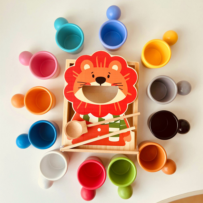 喂小动物吃东西益智区域玩教具