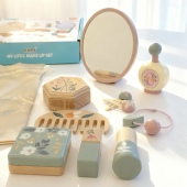 儿童过家家化妆玩具套装 女孩子木质美彩妆化妆包梳妆打扮生日礼物
