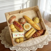 过家家面包组木质切切乐儿童仿真早餐厨房烘焙磁性切切乐女孩玩具