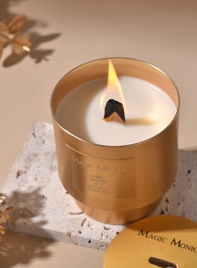 轻奢金属杯香薰蜡烛家居摆件无烟大豆蜡香氛氛围感伴手小礼物