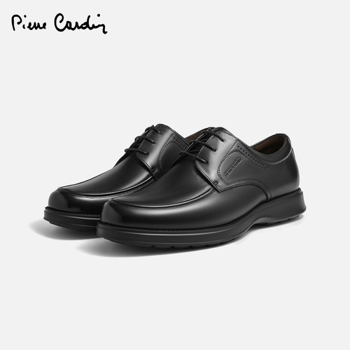 Pierre Cardin/皮尔卡丹男鞋商务休闲皮鞋轻便舒适厚底真皮德比鞋