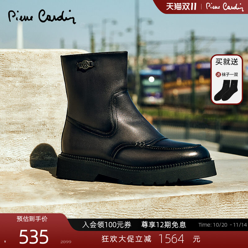 头层小牛皮骑士女靴花边擦色