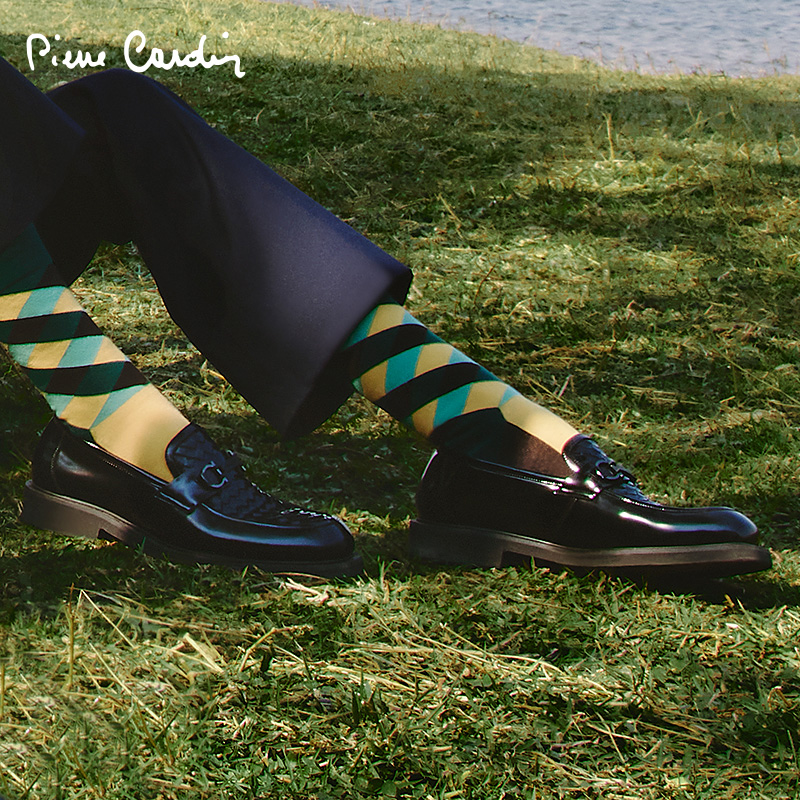 皮尔卡丹编织乐福鞋舒适