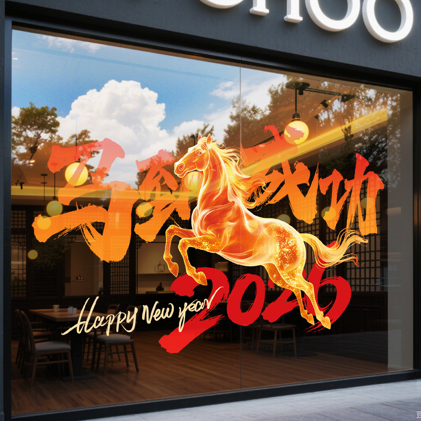 马到成功贴纸新年橱装饰玻璃静电贴商场公司马年氛围布置春节静电,家居饰品,门贴,淘宝优惠券,粉丝福利购,淘宝优惠卷
