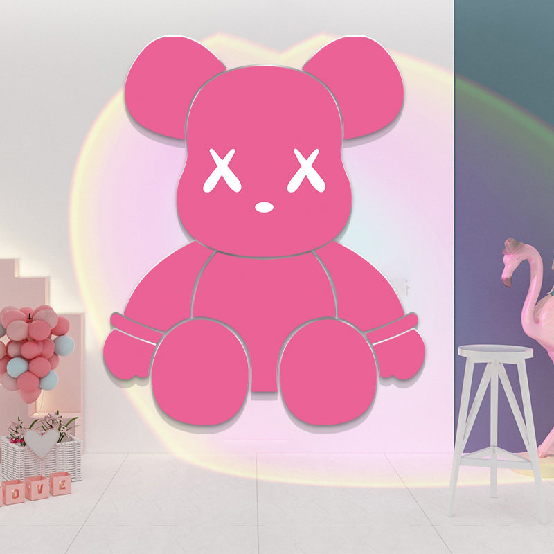 kaws暴力熊墙贴餐饮奶茶店墙壁装饰创意服装火锅饭店墙面布置贴纸