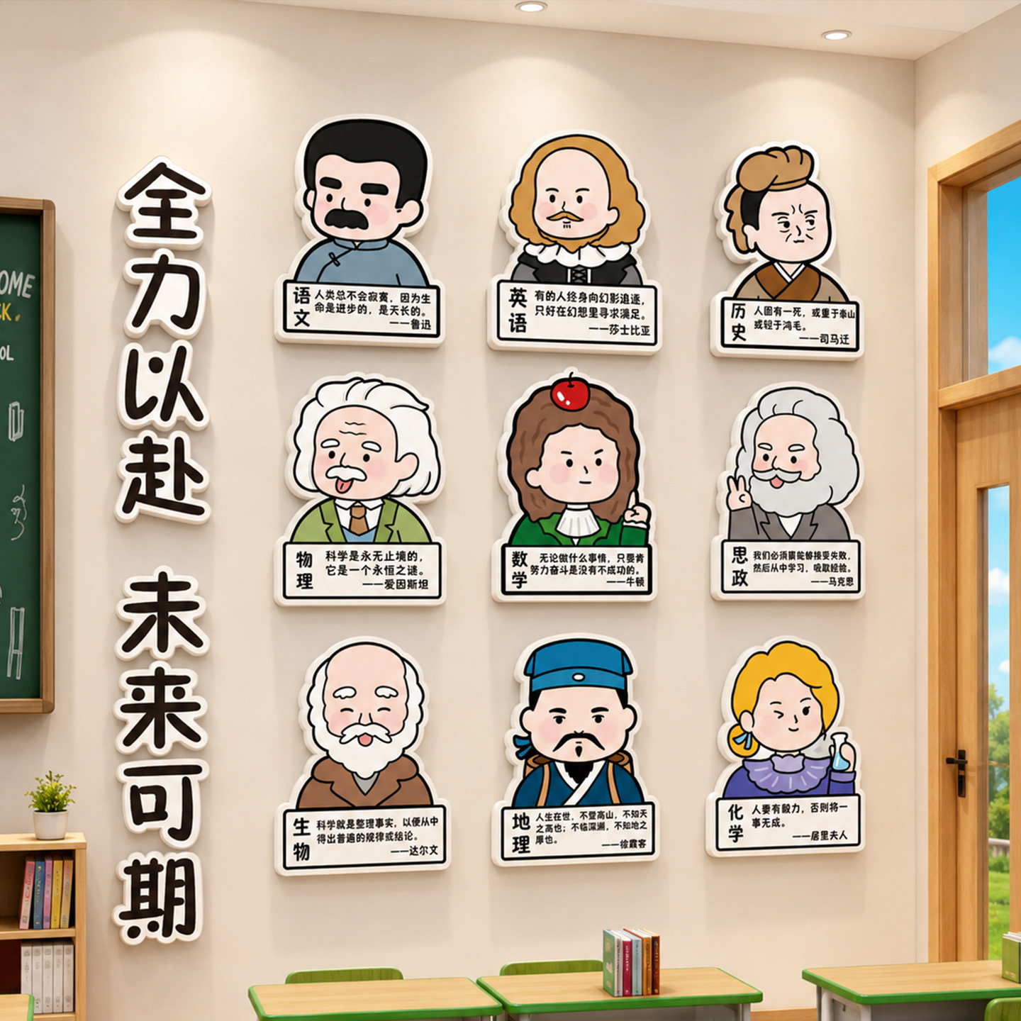名人名言初中教室墙面装饰