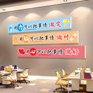 企业文化墙办公室氛围布置公司进门形象墙装饰画励志标语背景墙贴