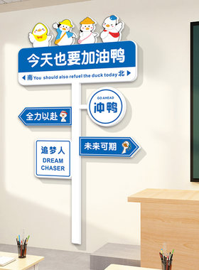 网红路牌班级布置教室装饰文化墙贴小学初三激励志标语黑板报高i.