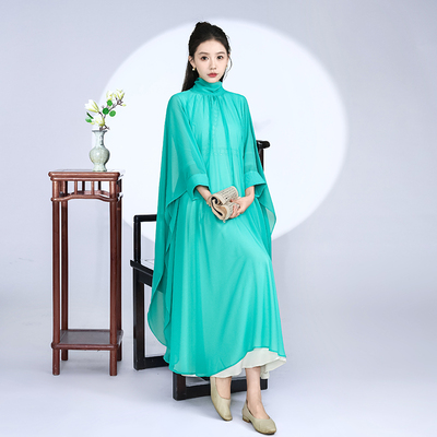 宽松飘逸新款百搭仙气禅修舞台服