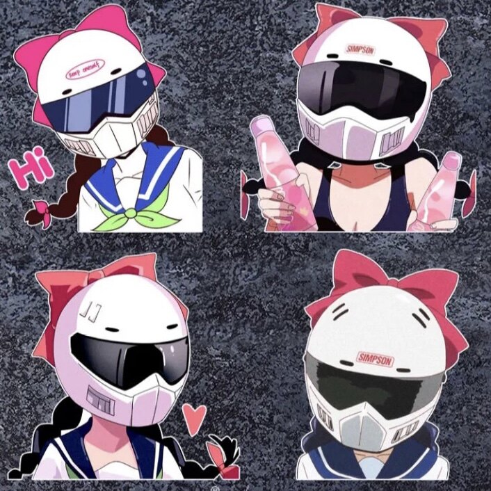 来梦学姐卡通车贴可爱二次元动漫装饰电动车机车贴车身爆音少女