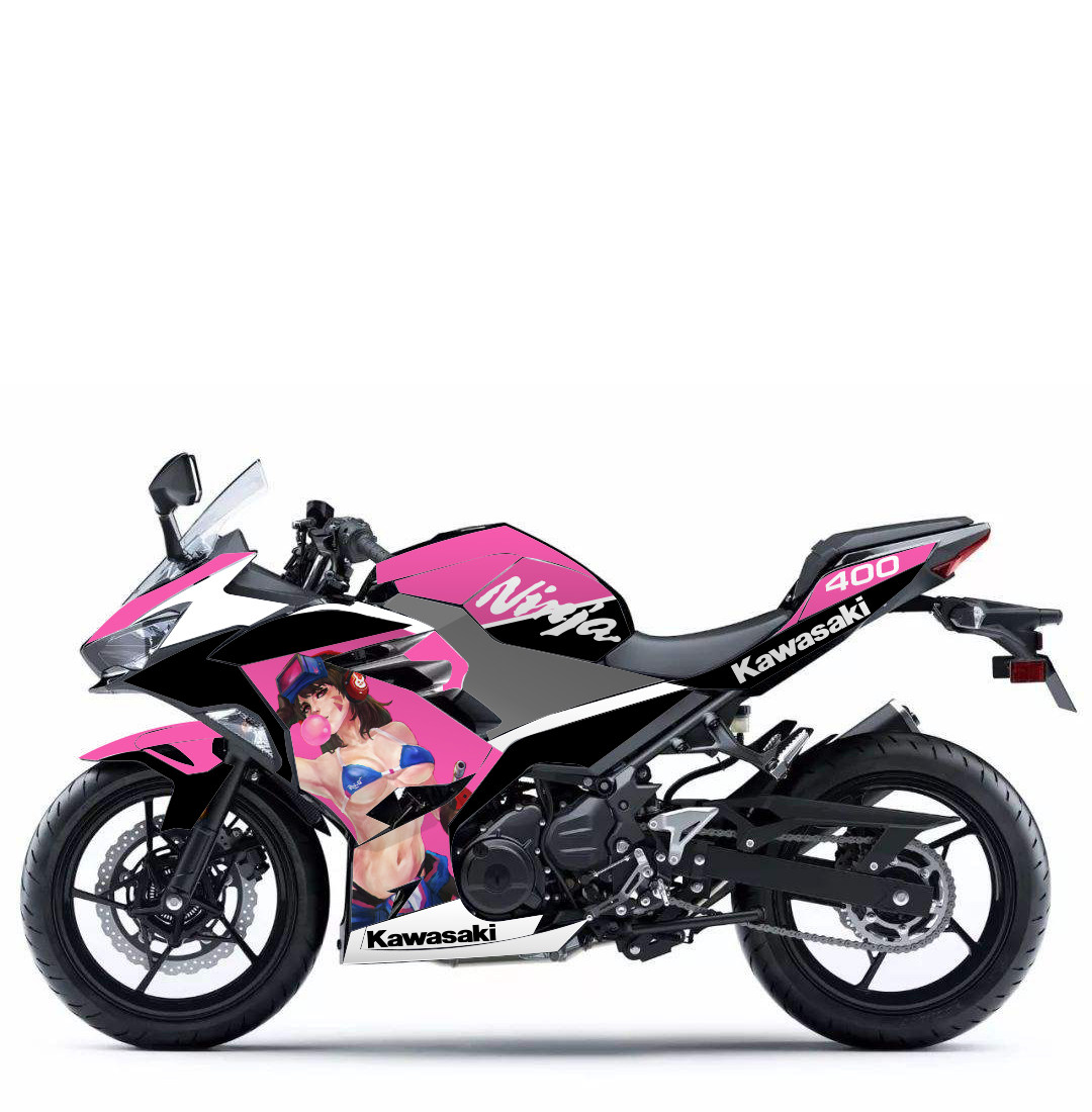 饭饭酱饭/定制川崎ninja400版画贴纸改装贴忍者网红防滑全车改色