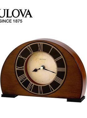 美式摆件台钟BULOVA实木时钟复古
