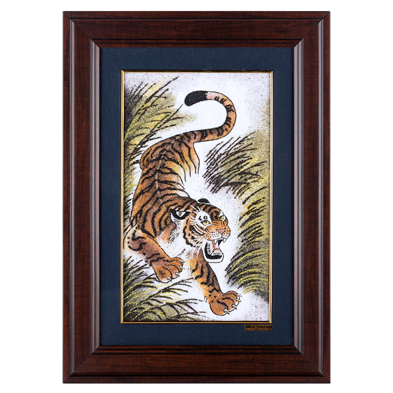 斯里兰卡宝石画纯手工 下山虎36.5*51cm