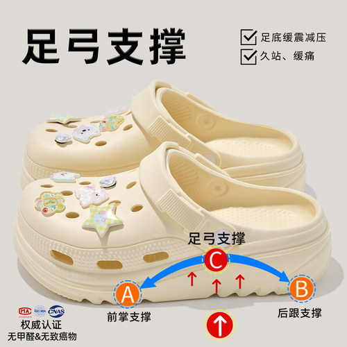 利达妮厚底洞洞鞋女款2026新款夏季外穿eva防滑防臭足弓支撑凉拖