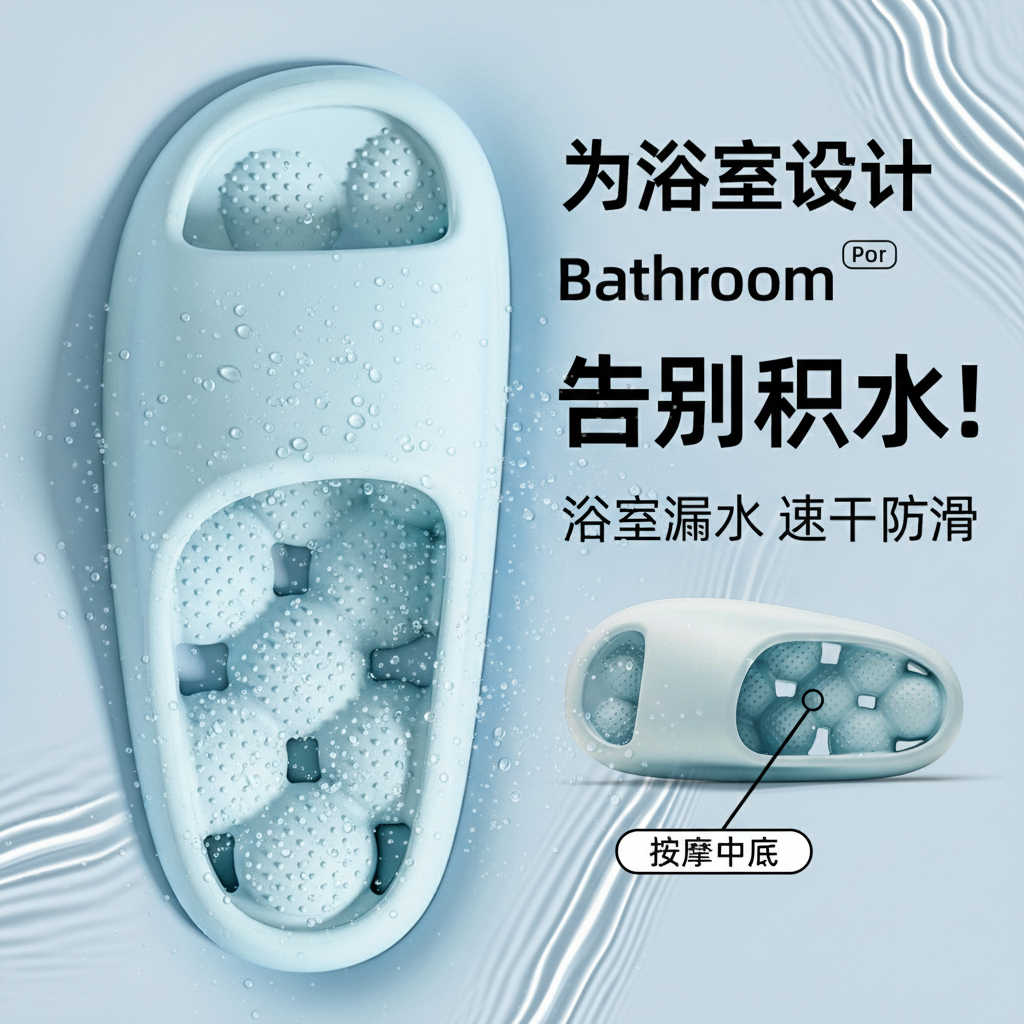 利达妮浴室拖鞋女款室内家居2026新款洗澡漏水防滑eva按摩凉拖男