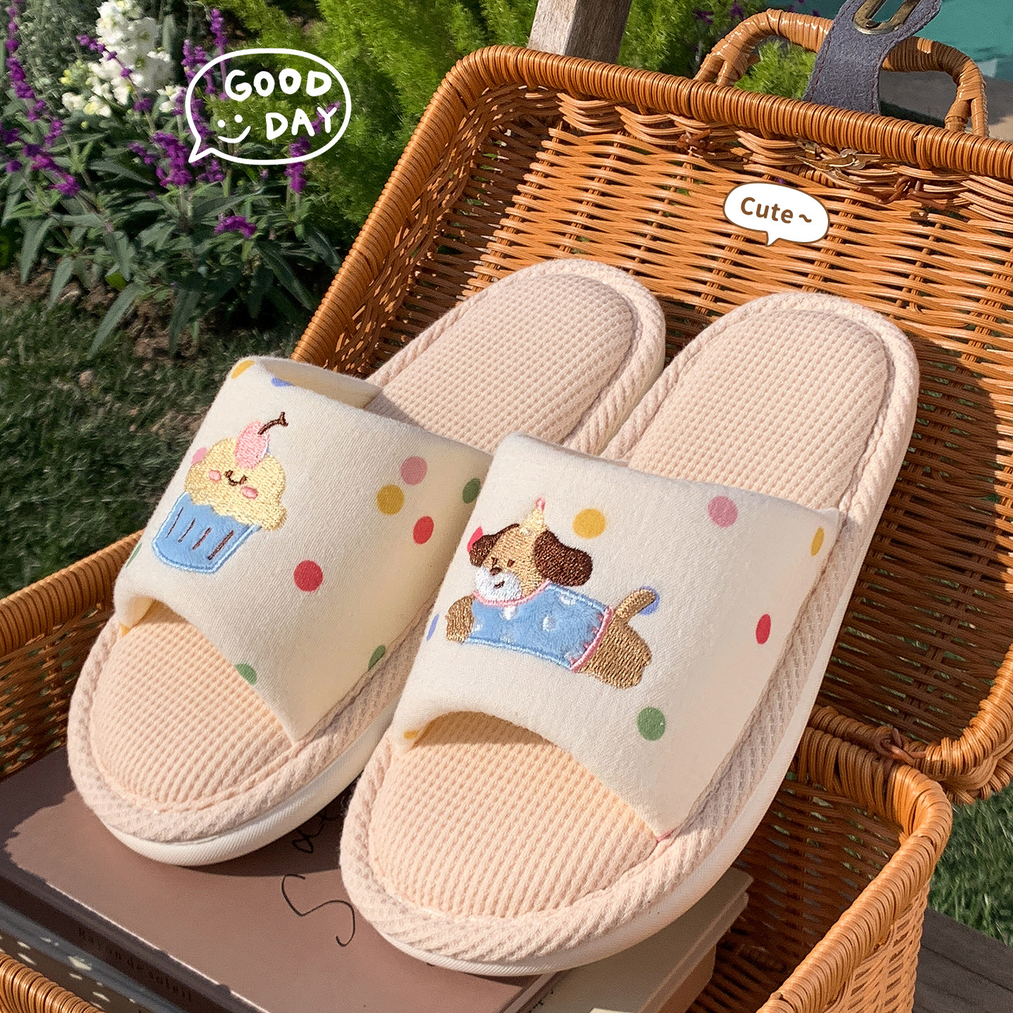 春秋居家亚麻拖鞋女士刺绣室内家用四季通用款舒适地板拖棉麻布艺,居家布艺,居家亚麻拖鞋,淘宝优惠券,粉丝福利购,淘宝优惠卷