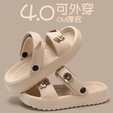 Слайдеры на платформе, летние тапочки, нескользящая пляжная обувь для выхода на улицу, пляжный стиль