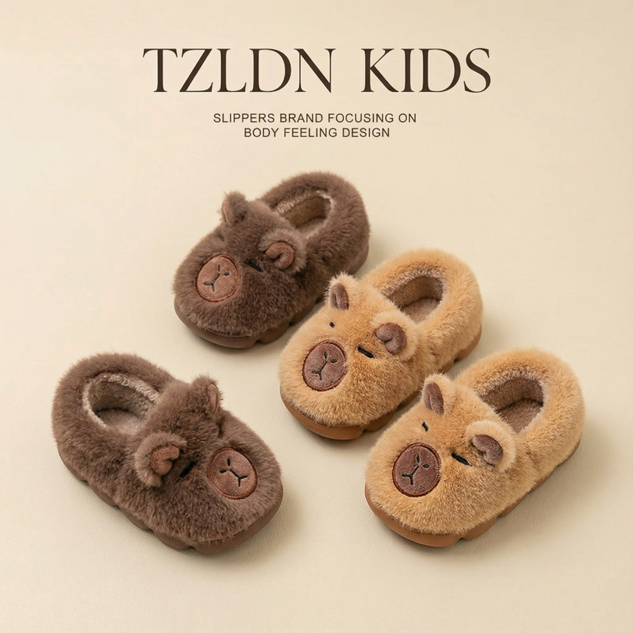 卡皮巴拉儿童棉拖鞋男童室内居家包跟保暖棉鞋男孩宝宝毛拖鞋冬天,居家布艺,居家棉拖/棉鞋,淘宝优惠券,粉丝福利购,淘宝优惠卷